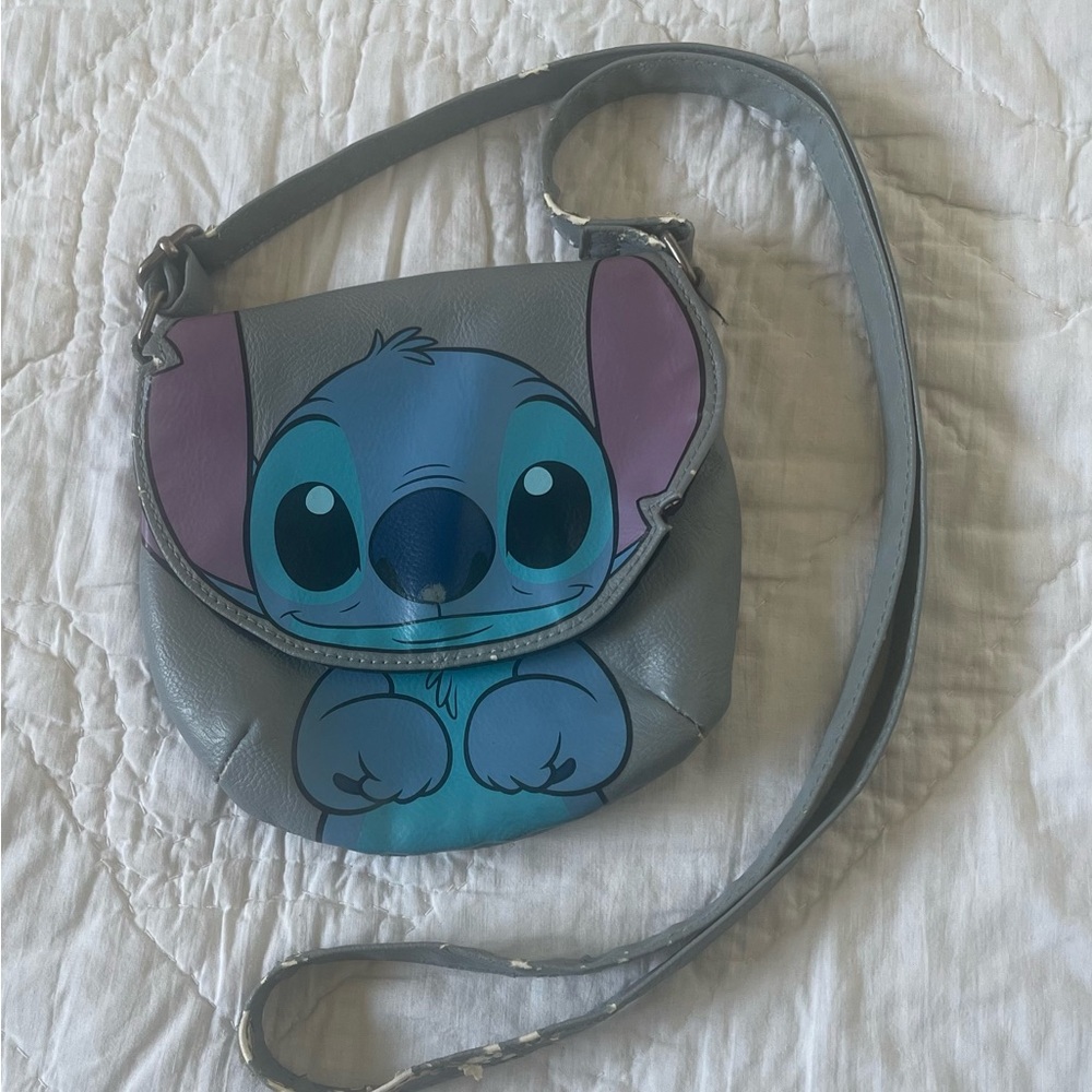 Gray and Blue Stitch Crossbody Bag - Picture 2 of 4